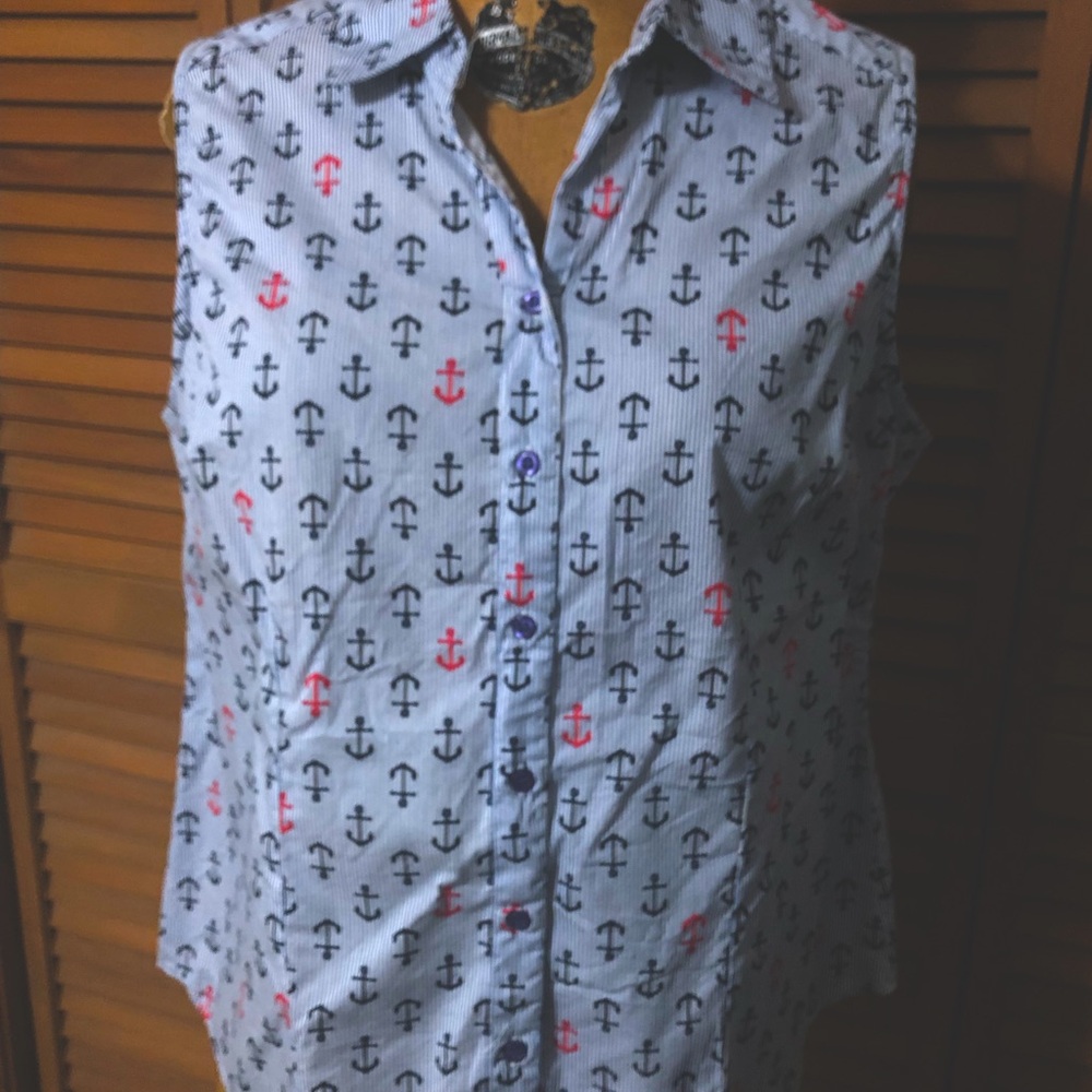 Nautical short sleeve top
